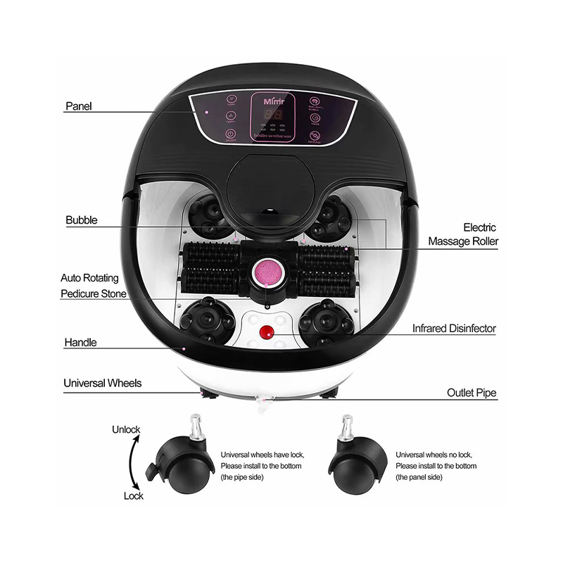 MM-18C automata lábfürdő masszázsgép 8db masszírozó hengerrel és habkővel